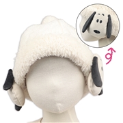 [48~52cm]ボア帽子　耳付き　ＰＥＡＮＵＴＳ　ＢＡＢＹ　オフホワイト