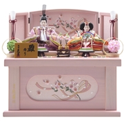 久月 親王収納飾り 「束ね熨斗桜刺繍」 35091K 雛人形