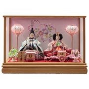 【送料無料】 久月 親王ケース飾り「木目刺繍桜」 38097K 雛人形