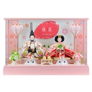 【送料無料】名入れ親王ケース飾り「花びらピンク桜」 38045M 雛人形