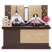 【送料無料】 親王収納飾り　「桜刺繍枝桜模様」　35223F 雛人形