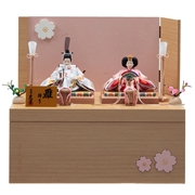 【送料無料】 久月 親王収納飾り　「木目桜細工」　35095K 雛人形