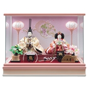 【送料無料】 久月 親王ケース飾り　「雪輪桜刺繍ピンクぼかし」　38102K 雛人形
