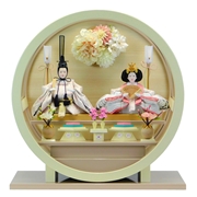 【送料無料】 親王ケース飾り　「花風の縁クリームピンク」　38055M 雛人形