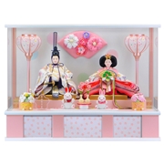 親王ケース飾り「扇に大桜ピンク」38060M 雛人形
