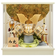 吉徳 兜ケース飾り「桜月牡丹彫金」 56384W 五月人形