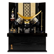 吉德 兜収納飾り「七宝黒木目伊達政宗」54755W 五月人形 【メーカー直送】