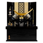 吉德 兜収納飾り「七宝黒木目伊達政宗」54755W 五月人形 【メーカー直送】