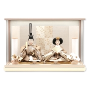 親王ケース飾り「麻ベージュ桜」 38086M 雛人形 【メーカー直送】