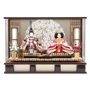 親王ケース飾り「桜満開格子」 38087M 雛人形 【メーカー直送】