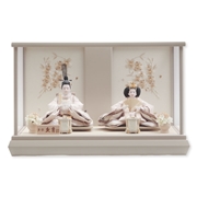 親王ケース飾り「グレー花輪刺繍灯」 38119K 雛人形 【メーカー直送】