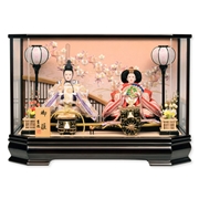 親王ケース飾り「金縁付格子に桜刺繍」 38550W 雛人形 【メーカー直送】