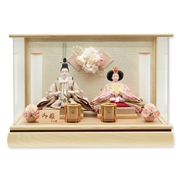 親王ケース飾り「フラワー木目」 38593W 雛人形 【メーカー直送】