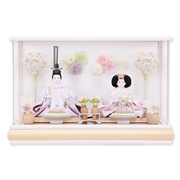 親王ケース飾り「シフォン木目アイボリー」 38162F 雛人形 【メーカー直送】