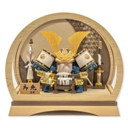 兜ケース飾り「木目半円大鍬形」 56390W 五月人形 【メーカー直送】