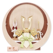 兜平飾り「木目円形長鍬形」 53409F 五月人形 【メーカー直送】