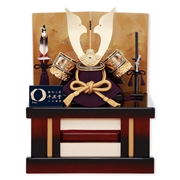 兜収納飾り「二曲松葉屏風大鍬形」 54100F 五月人形 【メーカー直送】