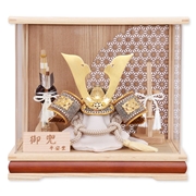 兜ケース飾り「木目麻の葉中鍬形」 56793F 五月人形 【メーカー直送】