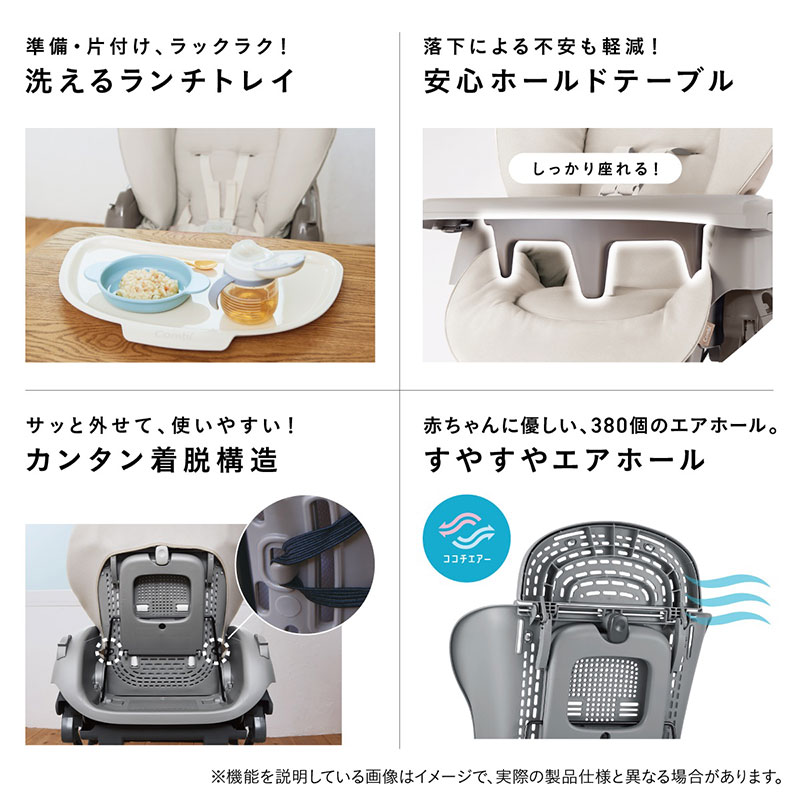 洗えるキッチントレイ 安心ホールドテーブル カンタン着脱構造 すやすやエアホール