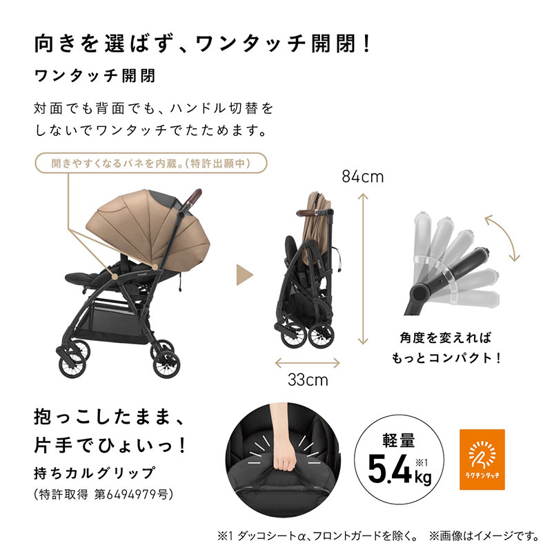 向きを選ばず、ワンタッチ開閉