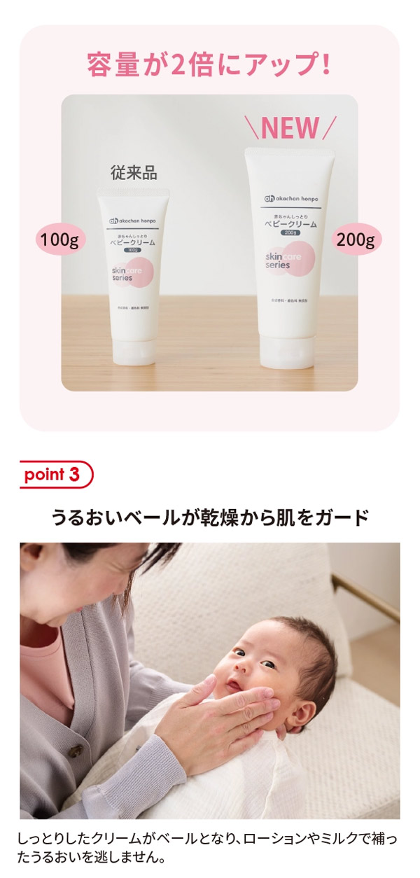 容量が2倍に、うるおいベールが乾燥から肌をサポート