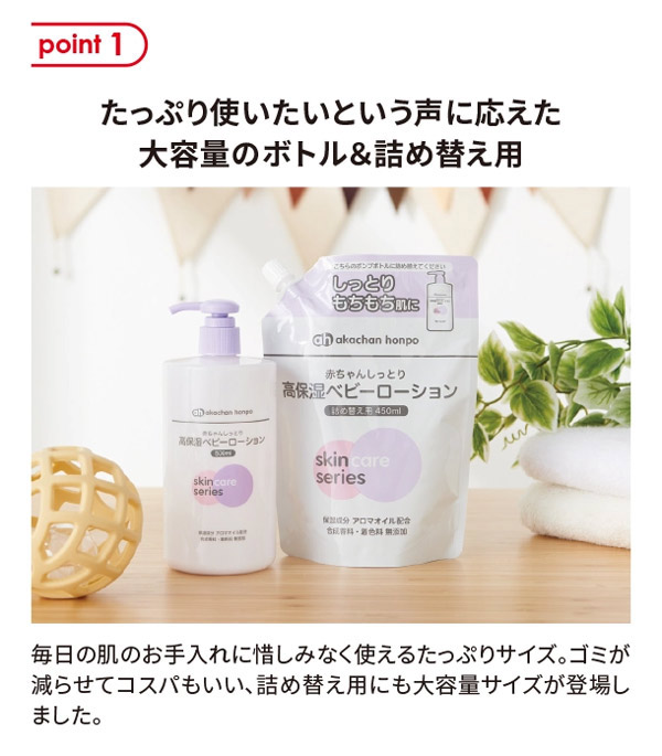 たっぷり使いたいという声に応えた大容量のボトル＆詰替え用