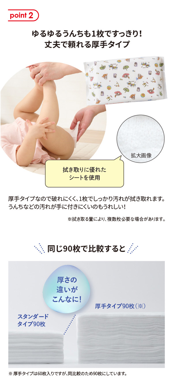 ゆるゆるうんちも１枚でスッキリ！丈夫で頼れる厚手タイプ