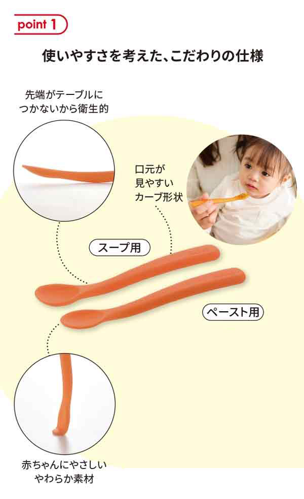 食べ物の温度で色が変わってやけどを防止