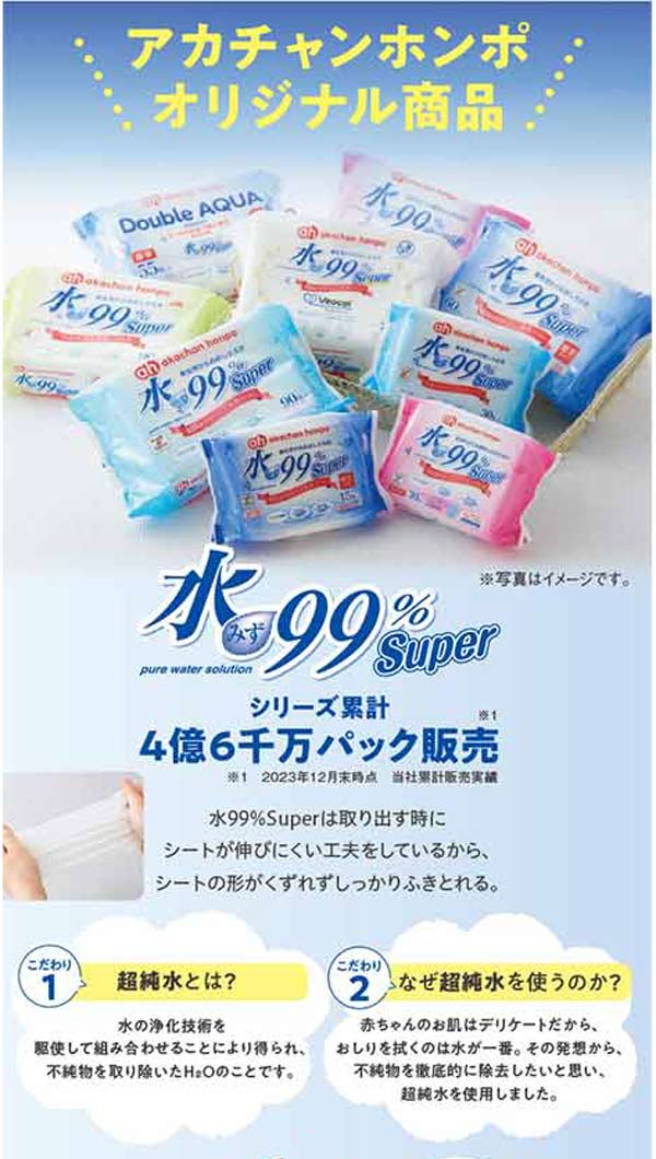 通販限定】 水99％ Super 新生児からのおしりふき 厚手タイプ 60枚×20個 通販 | おむつ・おしりふき・トイレ | アカチャンホンポ  Online Shop