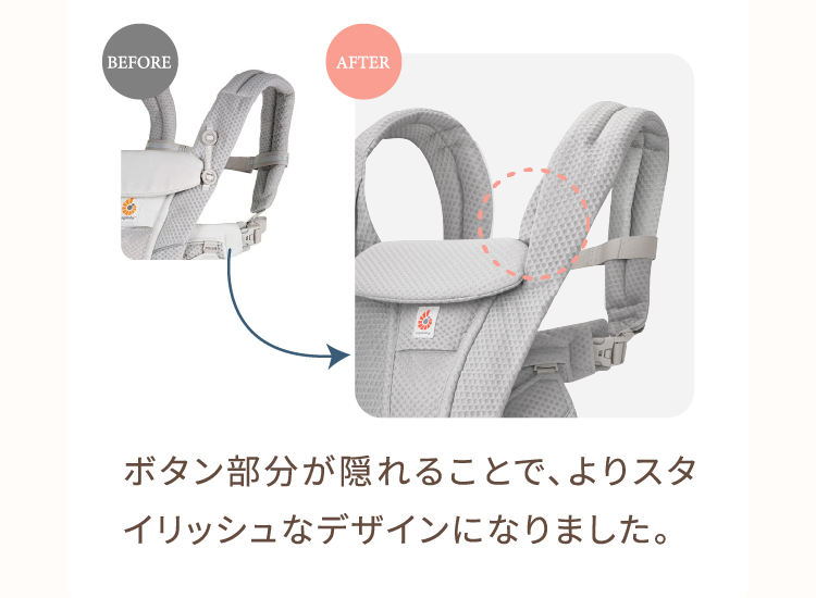 ボタン部分が隠れることで、よりスタイリッシュなデザインになりました。