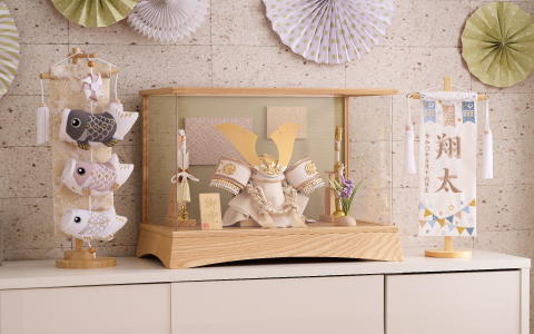 兜ケース飾りの五月人形