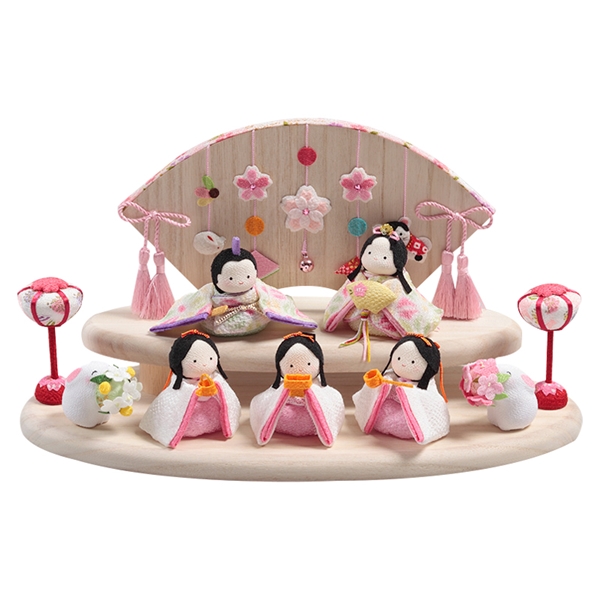 小さなケース飾りちりめん雛