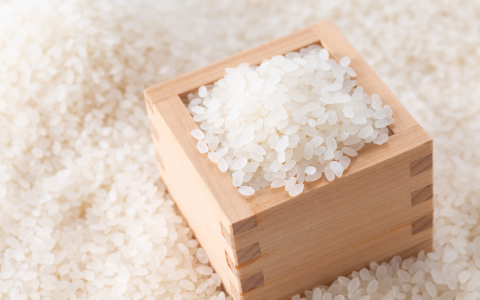 赤と白の一升餅がたくさん並んでいる