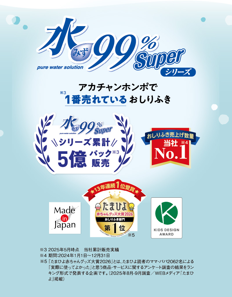 水99superシリーズ アカチャンホンポで1番売れているおしりふき