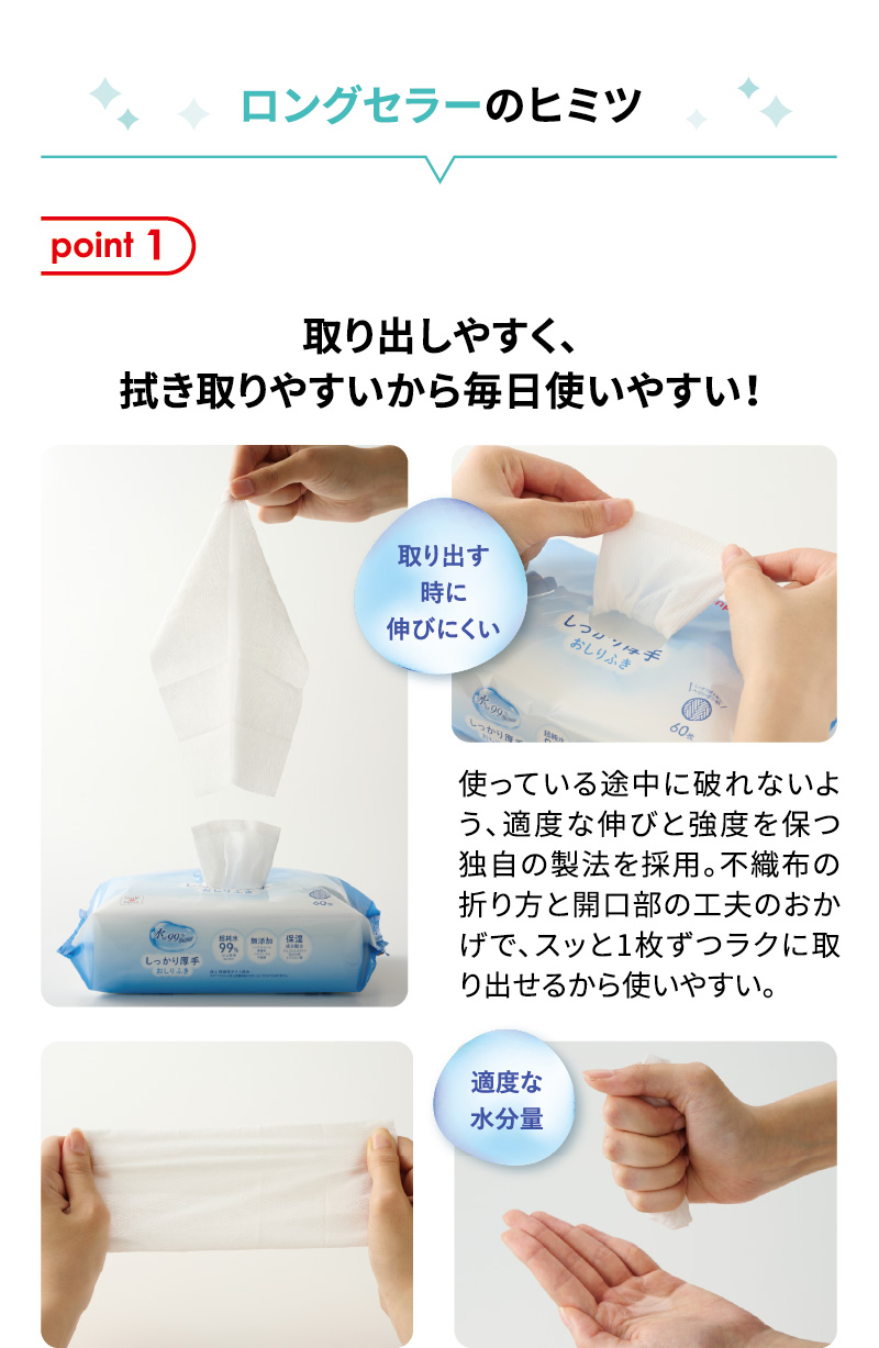ロングセラーのヒミツ 取り出しやすく、拭き取りやすいから毎日使いやすい！